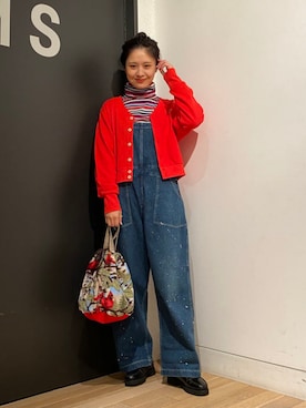 「BEAMS BOY（ビームスボーイ）のアイテム（サロペット/オーバーオール）」を使った、BEAMS BOYさん（レディース・163cm）の冬コーディネート
