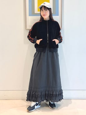 「スカートコーデ」｜「アイテム（帽子）」を使った、BEAMS BOYさん（レディース・158cm）の冬コーディネート