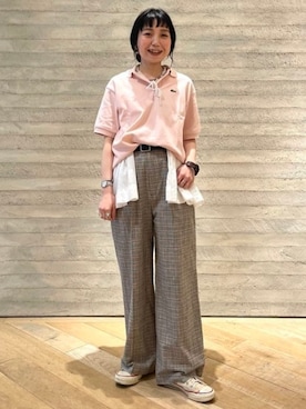 「LACOSTE（ラコステ）のアイテム」を使った、BEAMS BOYさん（レディース・159cm）の春コーディネート