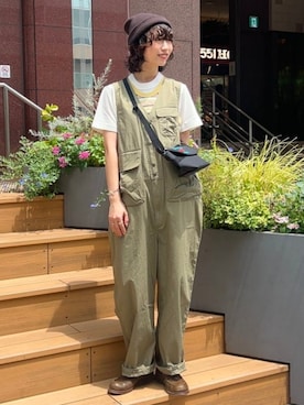 「アイテム（サロペット/オーバーオール）」を使った、BEAMS BOYさん（レディース・166cm）の夏コーディネート
