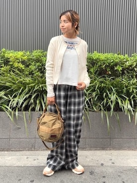 「アイテム（カーディガン/ボレロ、ホワイト系）」を使った、BEAMS BOYさん（レディース・160cm）の秋コーディネート