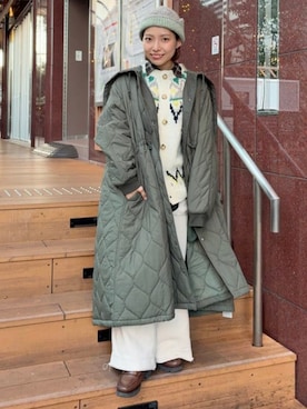 「アイテム（ニットキャップ/ビーニー）」を使った、BEAMS BOYさん（レディース・149cm）の秋コーディネート