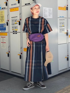 「BEAMS BOY（ビームスボーイ）のアイテム（ワンピース）」を使った、BEAMS BOYさん（レディース・153cm）の夏コーディネート