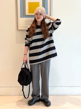 「ボーダートップス」｜BEAMS BOYさん（レディース・155cm）の夏コーディネート
