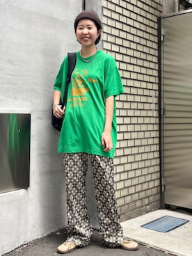 「アイテム（ニットキャップ/ビーニー）」を使った、BEAMS BOYさん（レディース・163cm）の夏コーディネート