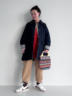 「BEAMS BOY（ビームスボーイ）のアイテム（モッズコート）」を使った、BEAMS BOYさん（レディース・153cm）の冬コーディネート
