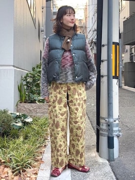 「アイテム（カーゴパンツ）」を使った、BEAMS BOYさん（レディース・168cm）の冬コーディネート