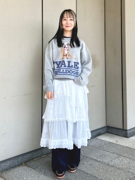 「アイテム（モカシン/デッキシューズ）」を使った、BEAMS BOYさん（レディース・160cm）の秋コーディネート
