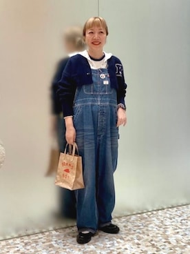 「アイテム（サロペット/オーバーオール）」を使った、BEAMS BOYさん（レディース・159cm）の秋コーディネート