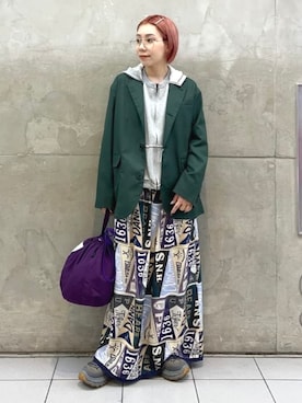 「スカートコーデ」｜「アイテム（ベスト）」を使った、BEAMS BOYさん（レディース・153cm）の秋コーディネート