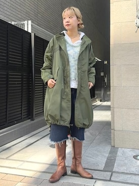 「アイテム（モッズコート）」を使った、BEAMS BOYさん（レディース・166cm）の秋コーディネート