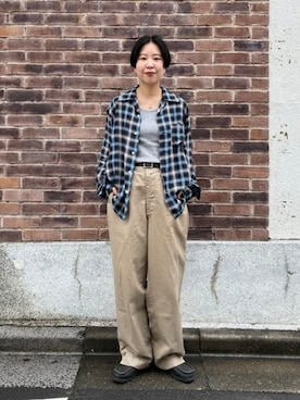 「Healthknit（ヘルスニット）の【別注】Healthknit / リブ タンク セット（タンクトップ、その他）」を使った、BEAMS BOYさん（レディース・153cm）の夏コーディネート