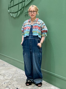 「アイテム（サロペット/オーバーオール、ブルー系）」を使った、BEAMS BOYさん（レディース・153cm）の夏コーディネート