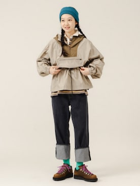 「BEAMS BOY（ビームスボーイ）のツートーン アノラック（ブルゾン、ベージュ系）」を使った、BEAMS BOYさん（レディース・155cm）の秋コーディネート