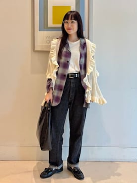 「アイテム（マフラー）」を使った、BEAMS BOYさん（レディース・158cm）の夏コーディネート