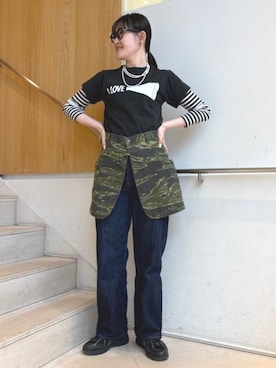 「Champion（チャンピオン）のアイテム（トップス）」を使った、BEAMS BOYさん（レディース・168cm）の春コーディネート
