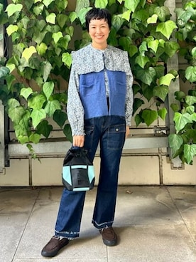 「アイテム（バッグ、ブルー系）」を使った、BEAMS BOYさん（レディース・162cm）の秋コーディネート