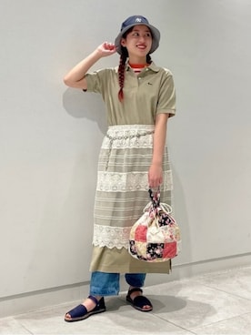 LACOSTE x BEAMS BOY 別注ピケワンピース M 23SS LACOSTE x BEAMS BOY 別注ピケワンピース M 23SS