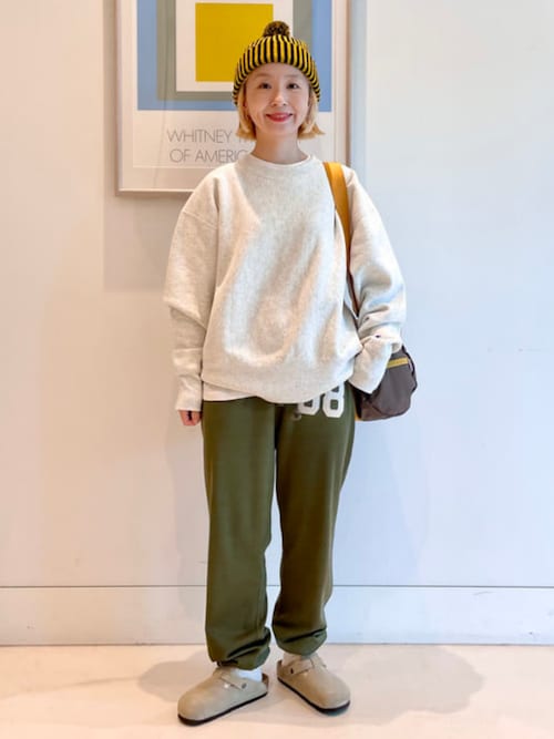 新品　BEAMS BOY / ロゴ イージーパンツ ブルー BEAMS BOY（ビームスボーイ）の「BEAMS BOY / ロゴ イージー