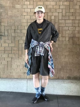 「アイテム（オールインワン・サロペット）」を使った、BEAMS BOYさん（レディース・165cm）の夏コーディネート