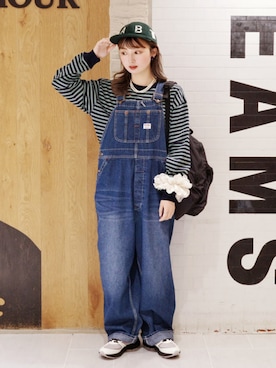 「アイテム（オールインワン・サロペット）」を使った、BEAMS BOYさん（レディース・158cm）の秋コーディネート