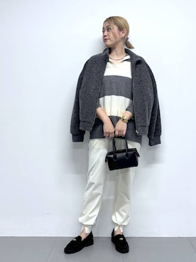 「アイテム（ヘアゴム）」を使った、ニッシさん（レディース・164cm）の秋コーディネート