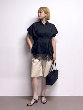 「The Bagmati（ザバグマティ）のアイテム（かごバッグ）」を使った、ニッシさん（レディース・164cm）の春コーディネート