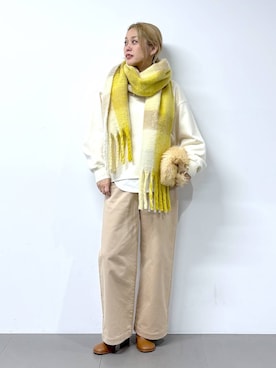 「BARNYARDSTORM（バンヤードストーム）のBARNYARDSTORM / ウォームストレッチチノパンツ / マシンウォッシャブル（チノパンツ）」を使った、ニッシさん（レディース・164cm）の秋コーディネート