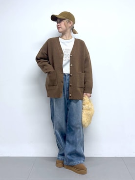 「アイテム（ヘアゴム）」を使った、ニッシさん（レディース・164cm）の秋コーディネート