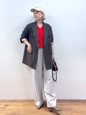 「アイテム（テーラードジャケット）」を使った、ニッシさん（レディース・164cm・40代）の秋コーディネート