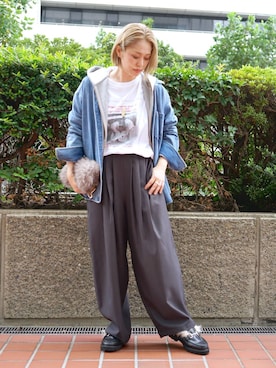「アイテム（アクセサリー）」を使った、ニッシさん（レディース・164cm・40代）の秋コーディネート
