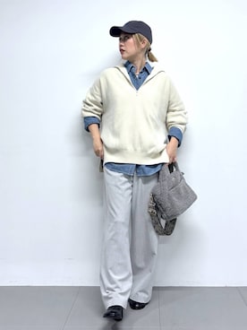 「アイテム（ヘアゴム）」を使った、ニッシさん（レディース・164cm）の秋コーディネート