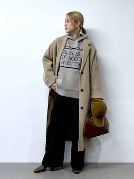 「BARNYARDSTORM（バンヤードストーム）のBARNYARDSTORM / ウォームストレッチチノパンツ / マシンウォッシャブル（チノパンツ）」を使った、ニッシさん（レディース・164cm）の秋コーディネート