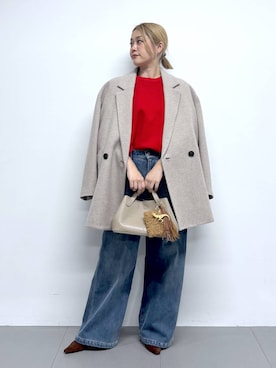 「アイテム（ヘアゴム）」を使った、ニッシさん（レディース・164cm）の秋コーディネート