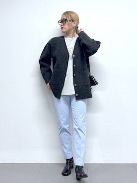 「アイテム（ヘアゴム）」を使った、ニッシさん（レディース・164cm）の秋コーディネート