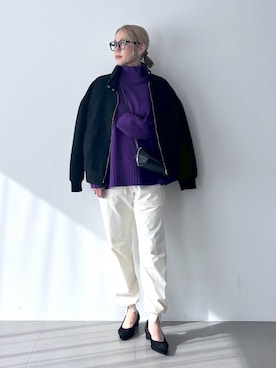 「アイテム（ヘアゴム）」を使った、ニッシさん（レディース・164cm）の秋コーディネート