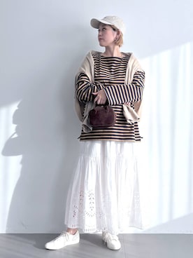 「アイテム（チョーカー）」を使った、ニッシさん（レディース・164cm・40代）の夏コーディネート