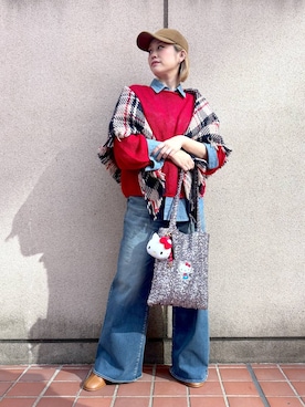 「アイテム（ストール/ショール）」を使った、ニッシさん（レディース・164cm・40代）の秋コーディネート