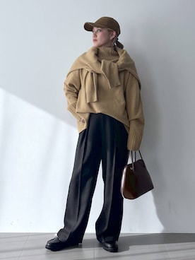 「アイテム（ヘアゴム）」を使った、ニッシさん（レディース・164cm・40代）の秋コーディネート