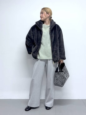 「アイテム（ヘアゴム）」を使った、ニッシさん（レディース・164cm）の秋コーディネート