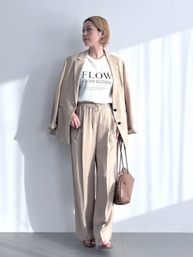 「アイテム（スリッポン）」を使った、ニッシさん（レディース・164cm・40代）の夏コーディネート