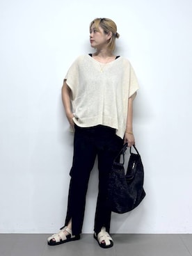 「PLAKTON（プラクトン）のアイテム」を使った、ニッシさん（レディース・164cm）の夏コーディネート