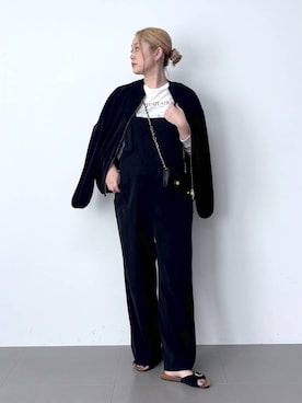 「BARNYARDSTORM（バンヤードストーム）のBARNYARDSTORM /  ダブルクロスブルゾン 【『BABALOG』チャンネルご紹介アイテム】（ブルゾン、ブラック系）」を使った、ニッシさん（レディース・164cm）の春コーディネート