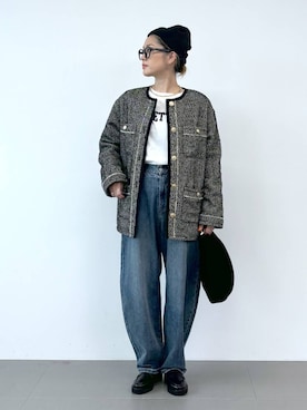 「アイテム（帽子）」を使った、ニッシさん（レディース・164cm・40代）の秋コーディネート