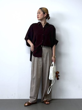 「アイテム（アクセサリー）」を使った、ニッシさん（レディース・164cm）の春コーディネート