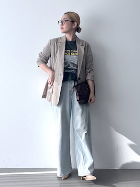 「BARNYARDSTORM（バンヤードストーム）のBARNYARDSTORM /  【新色登場】キレイめハンドルトート/撥水【WEB限定カラー】（トートバッグ、その他）」を使った、ニッシさん（レディース・164cm）の春コーディネート