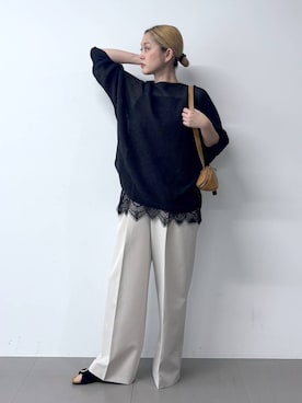 「BARNYARDSTORM（バンヤードストーム）のBARNYARDSTORM /  マーブルヘアゴム（ヘアゴム、ブラウン系）」を使った、ニッシさん（レディース・164cm）の春コーディネート