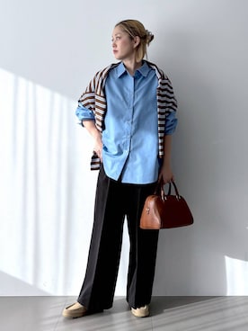 「アイテム（スラックス）」を使った、ニッシさん（レディース・164cm・40代）の冬コーディネート