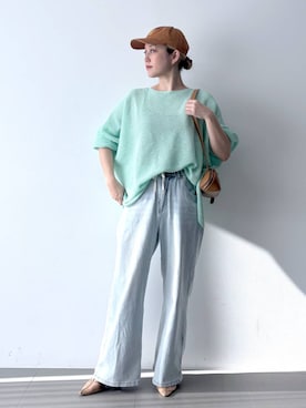 「BARNYARDSTORM（バンヤードストーム）のBARNYARDSTORM /  マーブルヘアゴム（ヘアゴム、ブラウン系）」を使った、ニッシさん（レディース・164cm）の春コーディネート