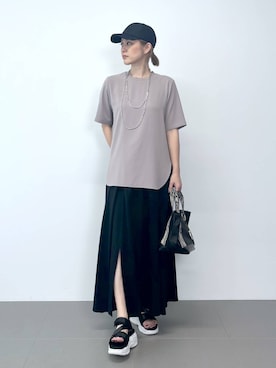 「アイテム（帽子）」を使った、ニッシさん（レディース・164cm・40代）の春コーディネート